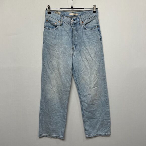 Levi's Women Ribcage Straight Ankle Jeans Size 27 Blue Denim B338 -17 - Picture 16 of 16